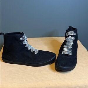 Breckelles Black Sneakers with Glitter Straps